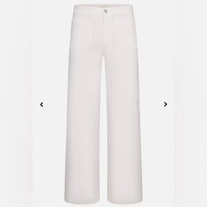 Frame Le Slim Palazzo White Wide-Leg Pants